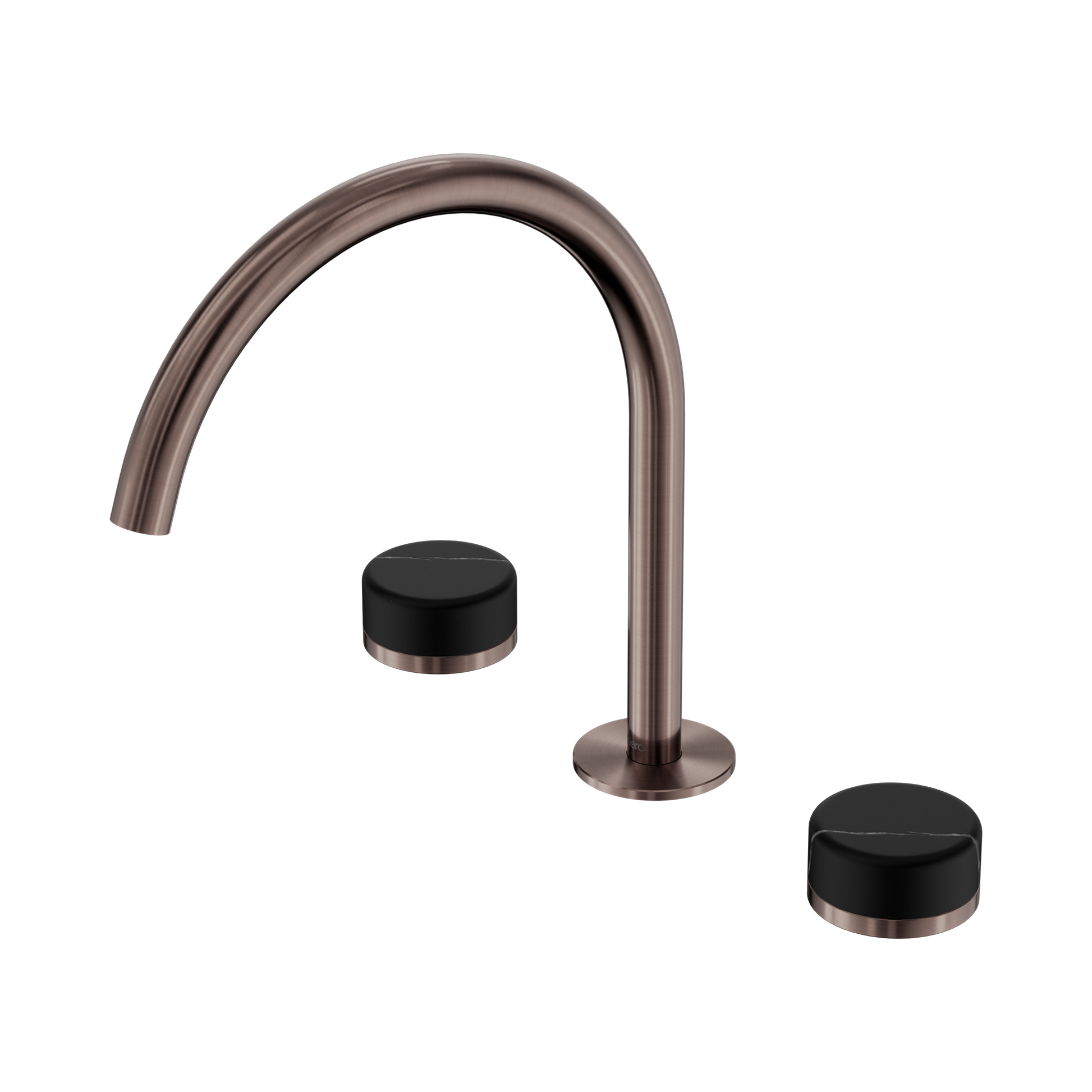 Nero Serenity Bath/Kitchen Set Arc Spout With Marquina Black Handle, Brushed Bronze