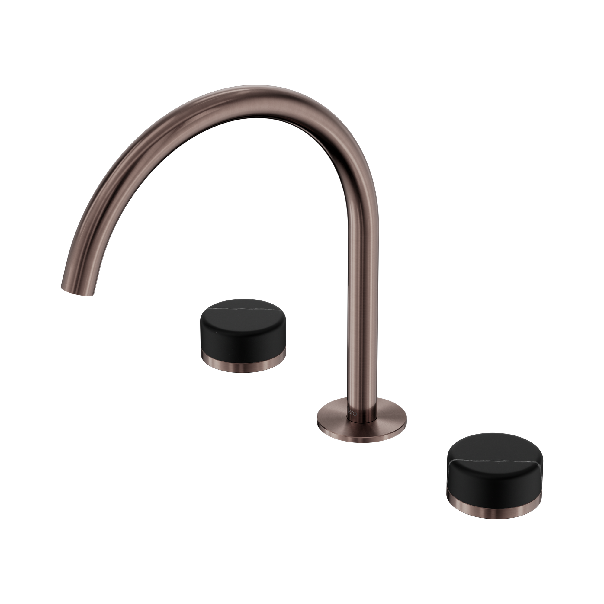 Nero Serenity Bath/Kitchen Set Arc Spout With Marquina Black Handle, Brushed Bronze