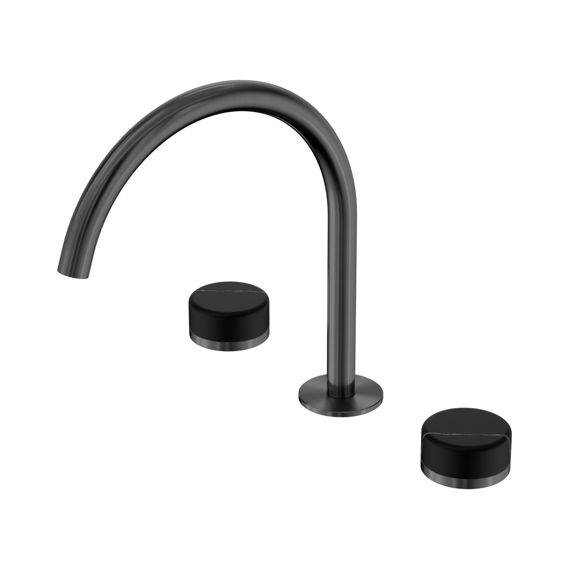 Nero Serenity Bath/Kitchen Set Arc Spout With Marquina Black Handle, Gun Metal