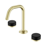 Nero Serenity Basin Set Edge Spout With Marquina Black Handle, Brushed Gold