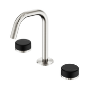 Nero Serenity Basin Set Edge Spout With Marquina Black Handle, Brushed Nickel