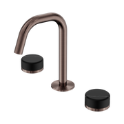 Nero Serenity Basin Set Edge Spout With Marquina Black Handle, Brushed Bronze