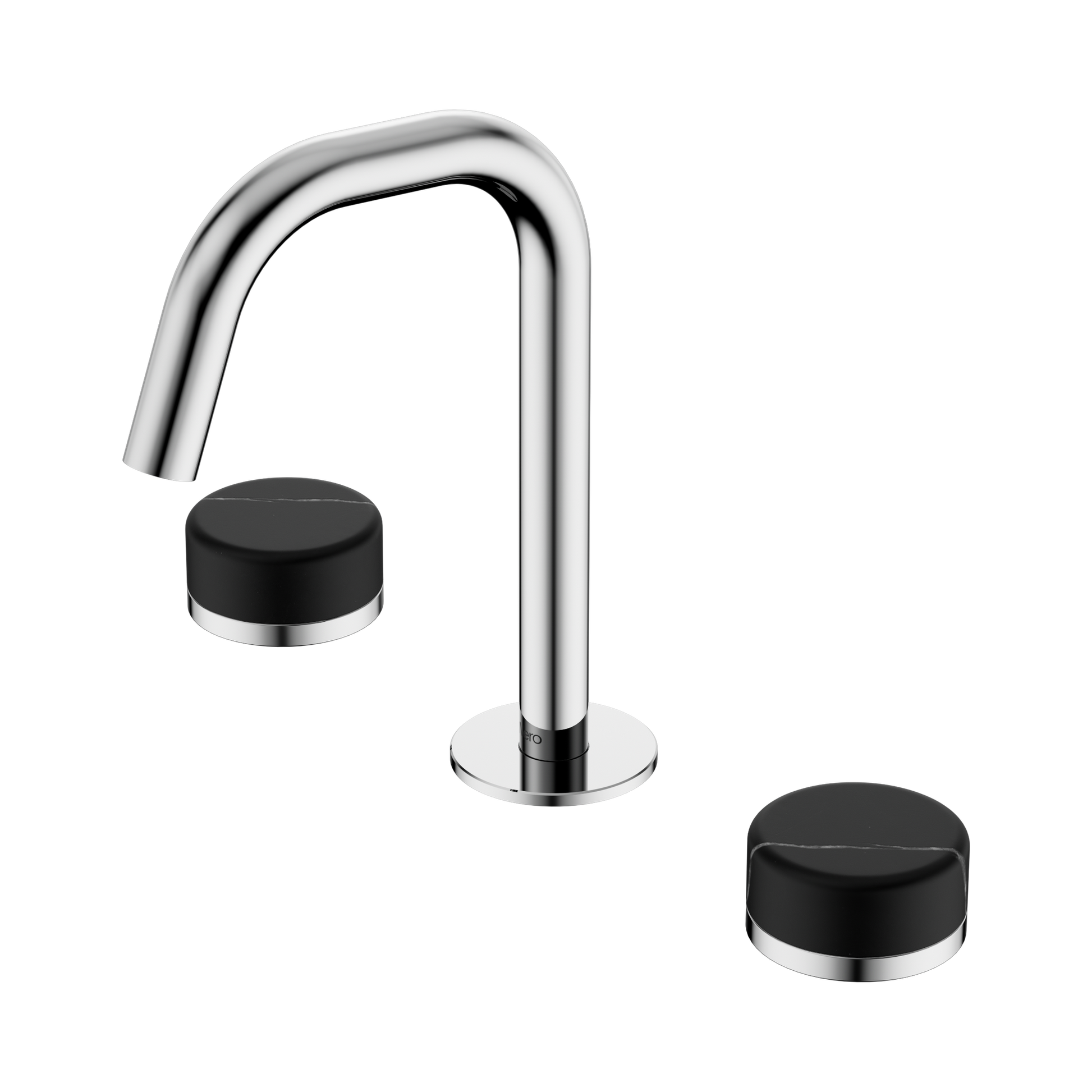 Nero Serenity Basin Set Edge Spout With Marquina Black Handle, Chrome