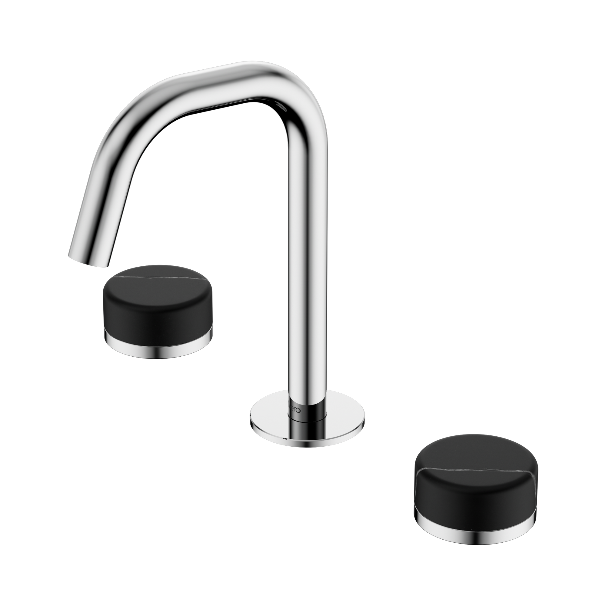Nero Serenity Basin Set Edge Spout With Marquina Black Handle, Chrome