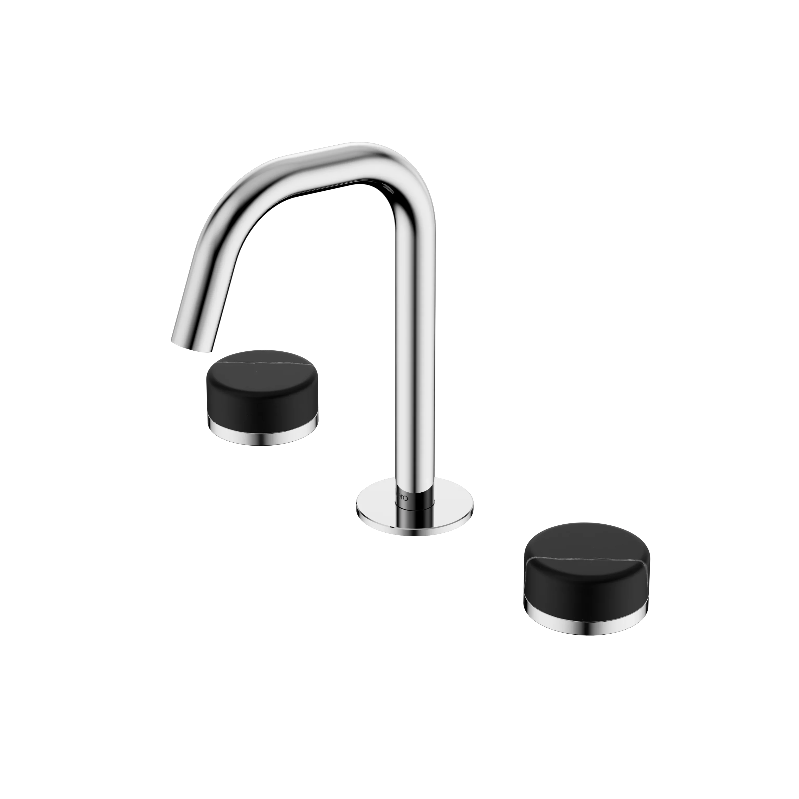 Nero Serenity Basin Set Edge Spout With Marquina Black Handle