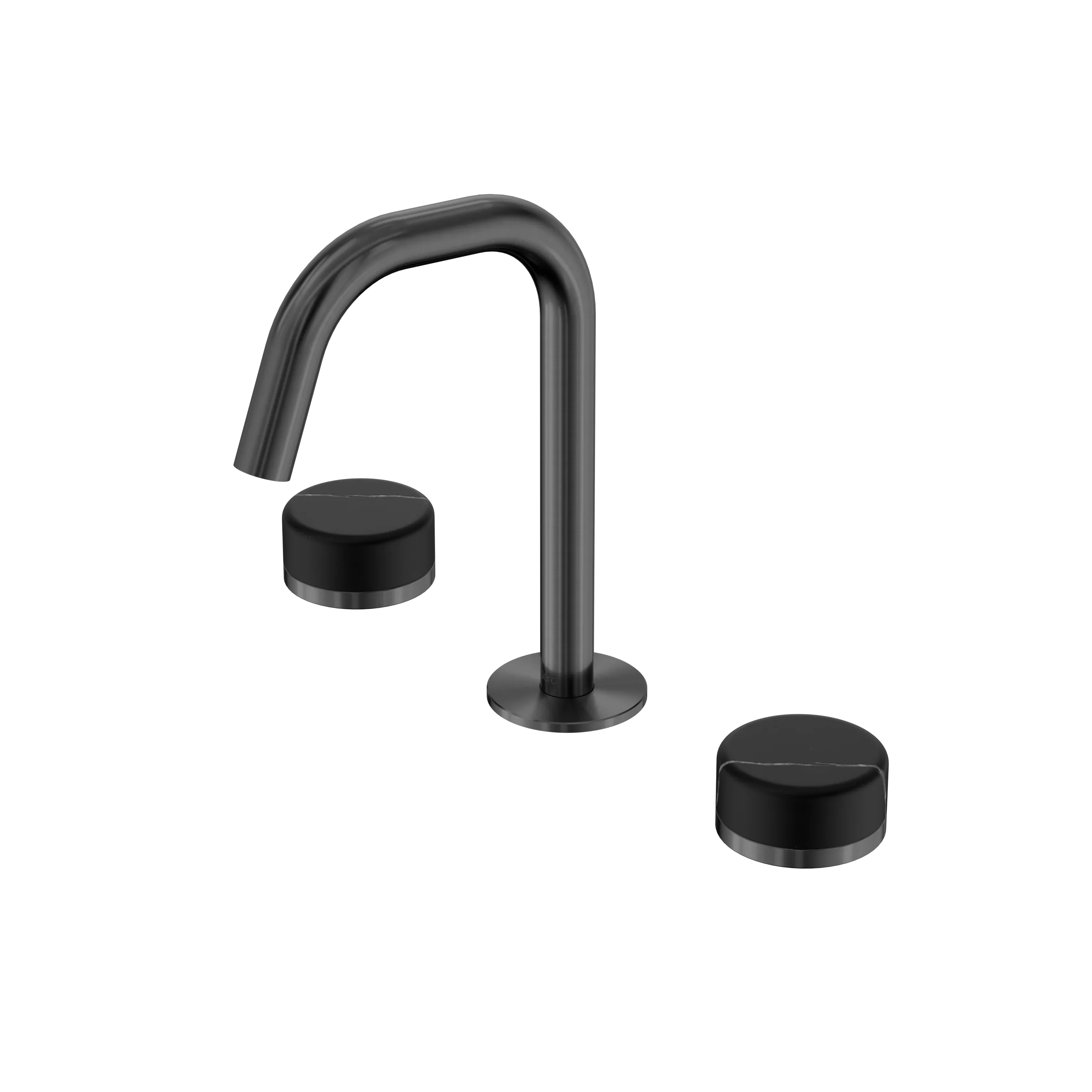 Nero Serenity Basin Set Edge Spout With Marquina Black Handle