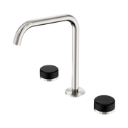 Nero Serenity Bath/Kitchen Set Edge Spout With Marquina Black Handle, Brushed Nickel