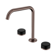 Nero Serenity Bath/Kitchen Set Edge Spout With Marquina Black Handle, Brushed Bronze