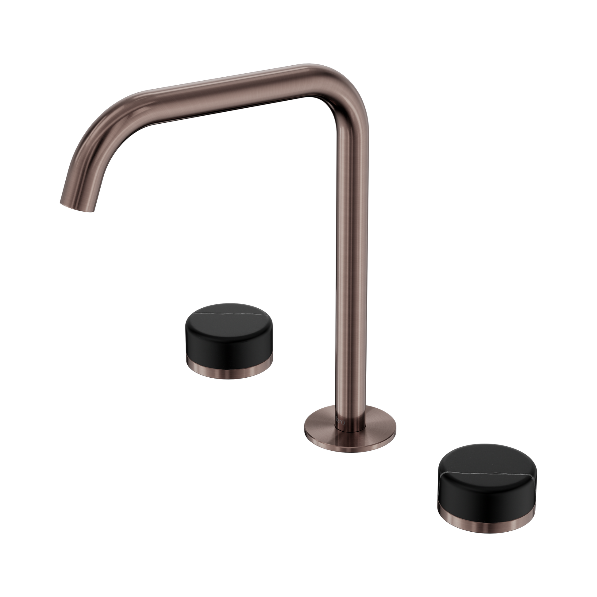 Nero Serenity Bath/Kitchen Set Edge Spout With Marquina Black Handle, Brushed Bronze
