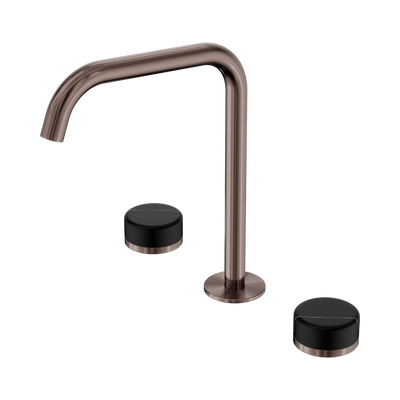 Nero Serenity Bath/Kitchen Set Edge Spout With Marquina Black Handle, Brushed Bronze