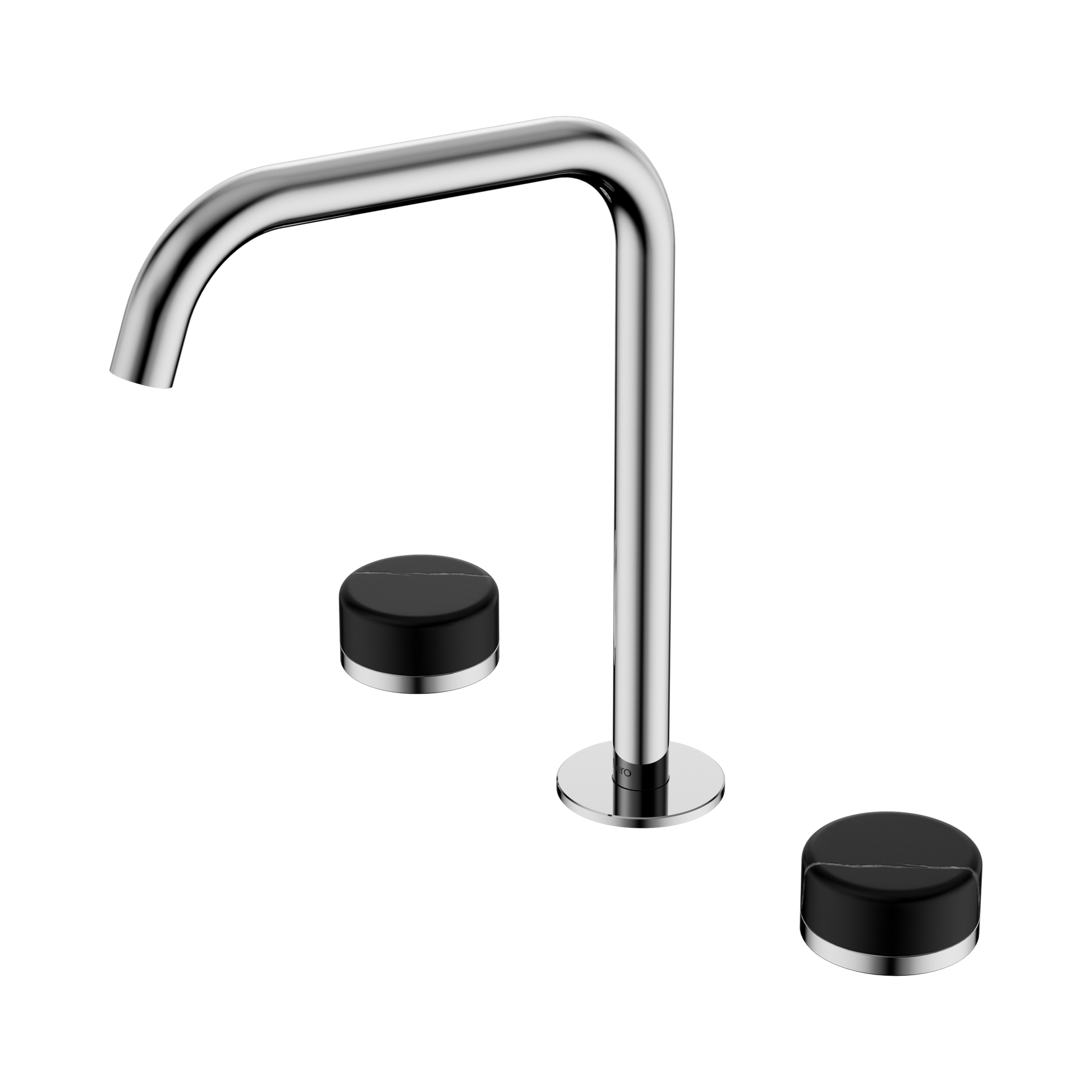 Nero Serenity Bath/Kitchen Set Edge Spout With Marquina Black Handle, Chrome