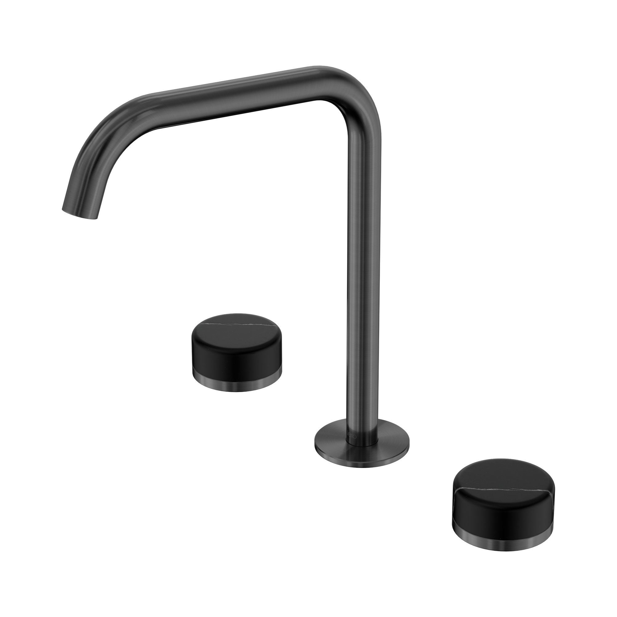 Nero Serenity Bath/Kitchen Set Edge Spout With Marquina Black Handle, Gun Metal