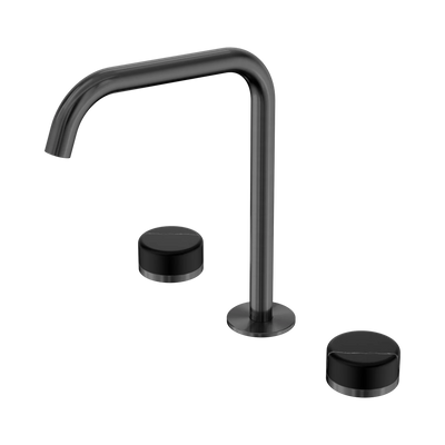 Nero Serenity Bath/Kitchen Set Edge Spout With Marquina Black Handle, Gun Metal