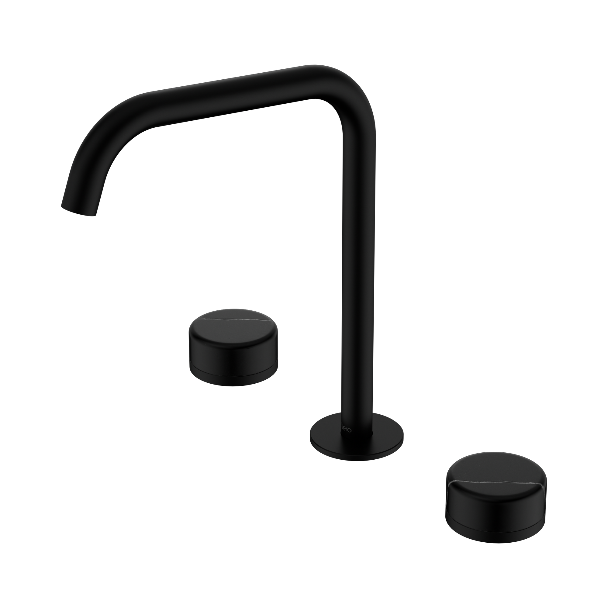 Nero Serenity Bath/Kitchen Set Edge Spout With Marquina Black Handle, Matte Black