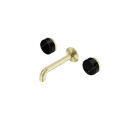 Nero Serenity Wall Basin Set Spout With Marquina Black Handle