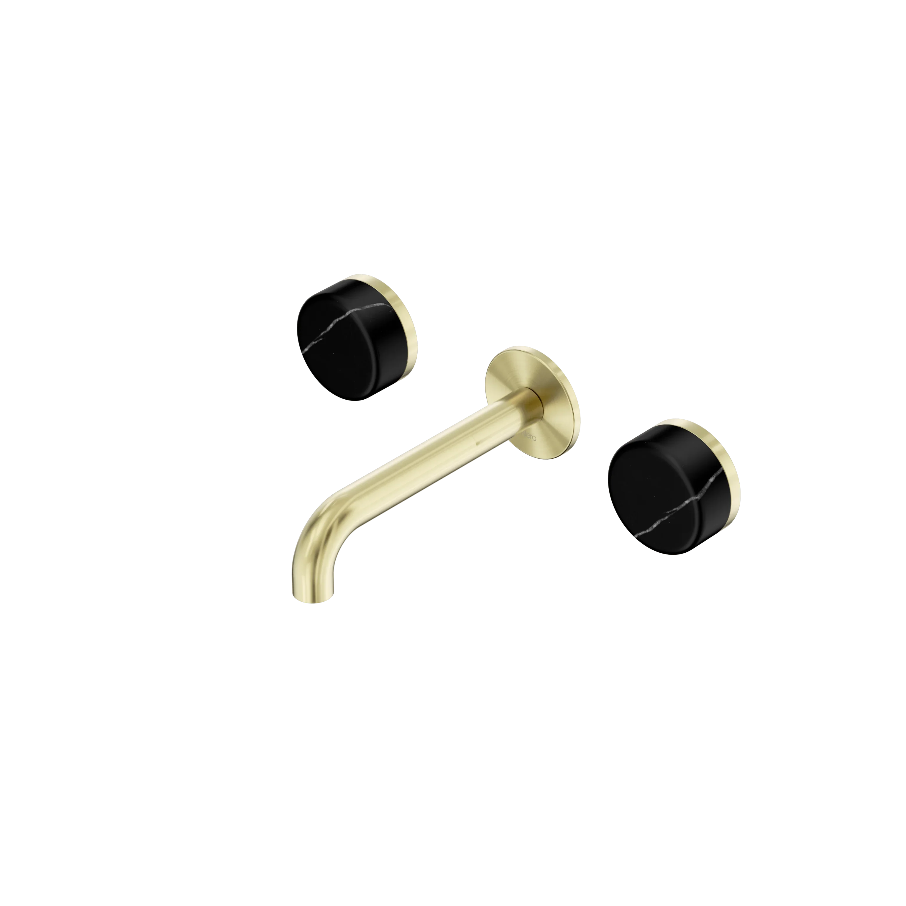 Nero Serenity Wall Basin Set Spout With Marquina Black Handle