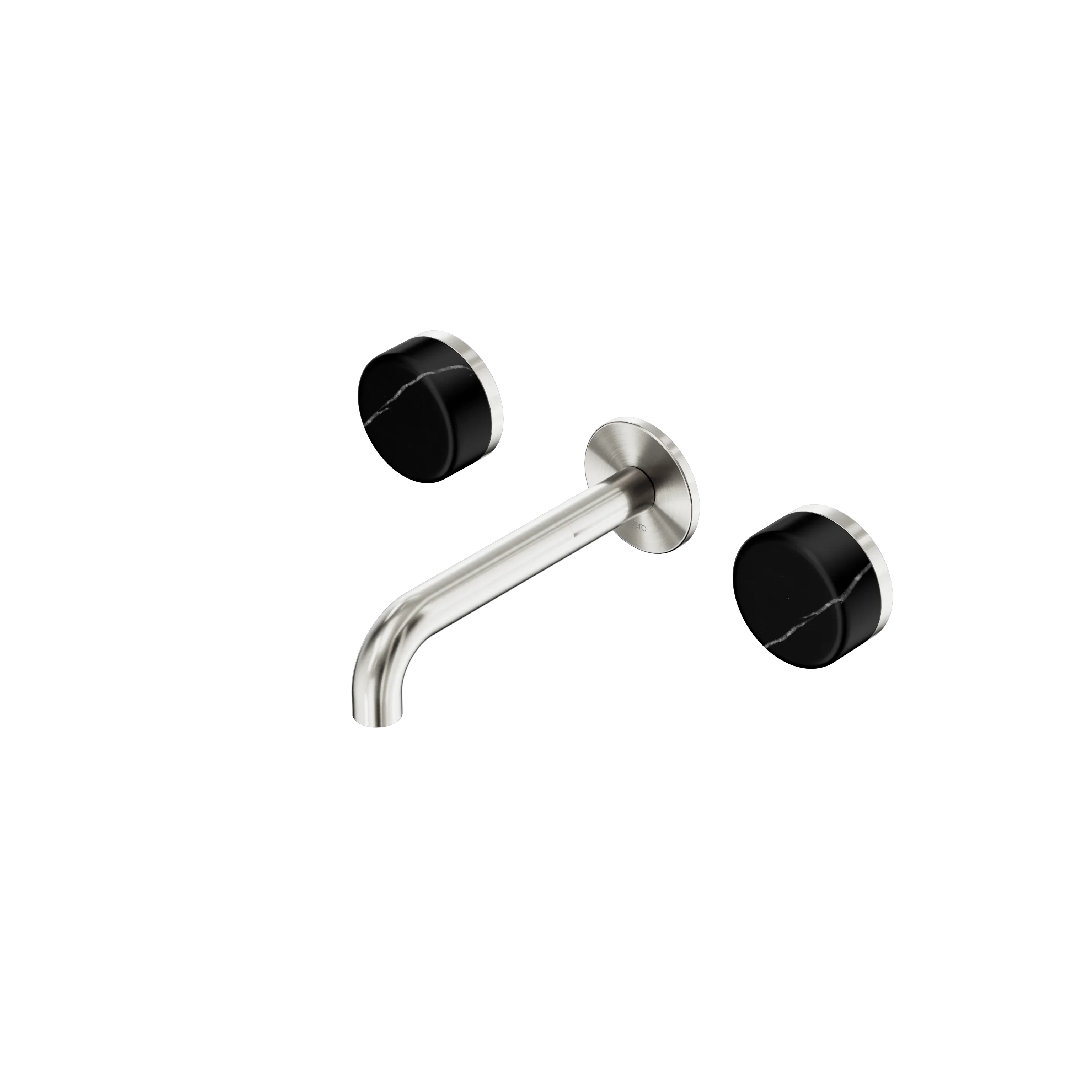 Nero Serenity Wall Basin Set Spout With Marquina Black Handle