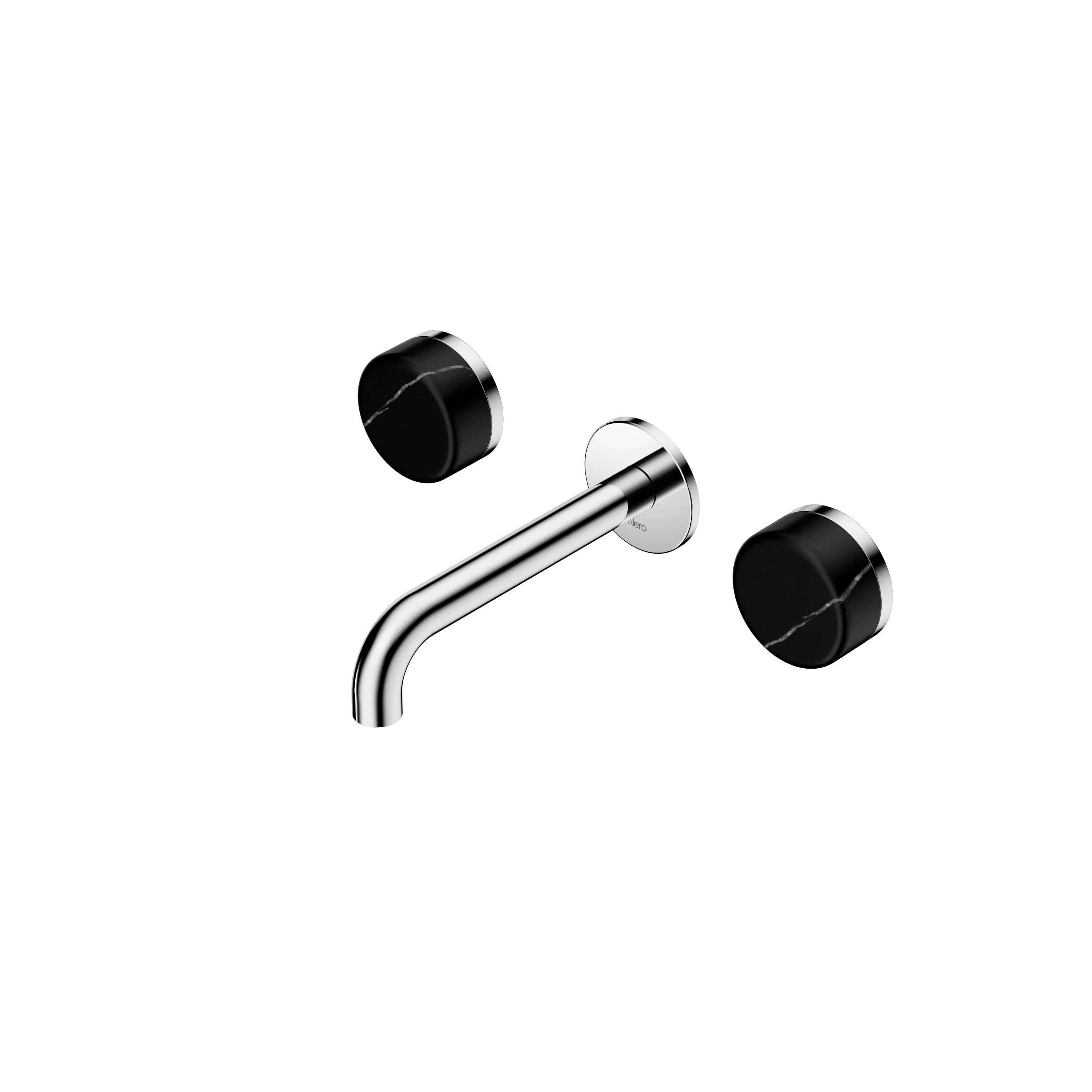 Nero Serenity Wall Basin Set Spout With Marquina Black Handle