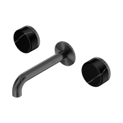 Nero Serenity Wall Basin Set 160mm Spout With Marquina Black Handle, Gun Metal