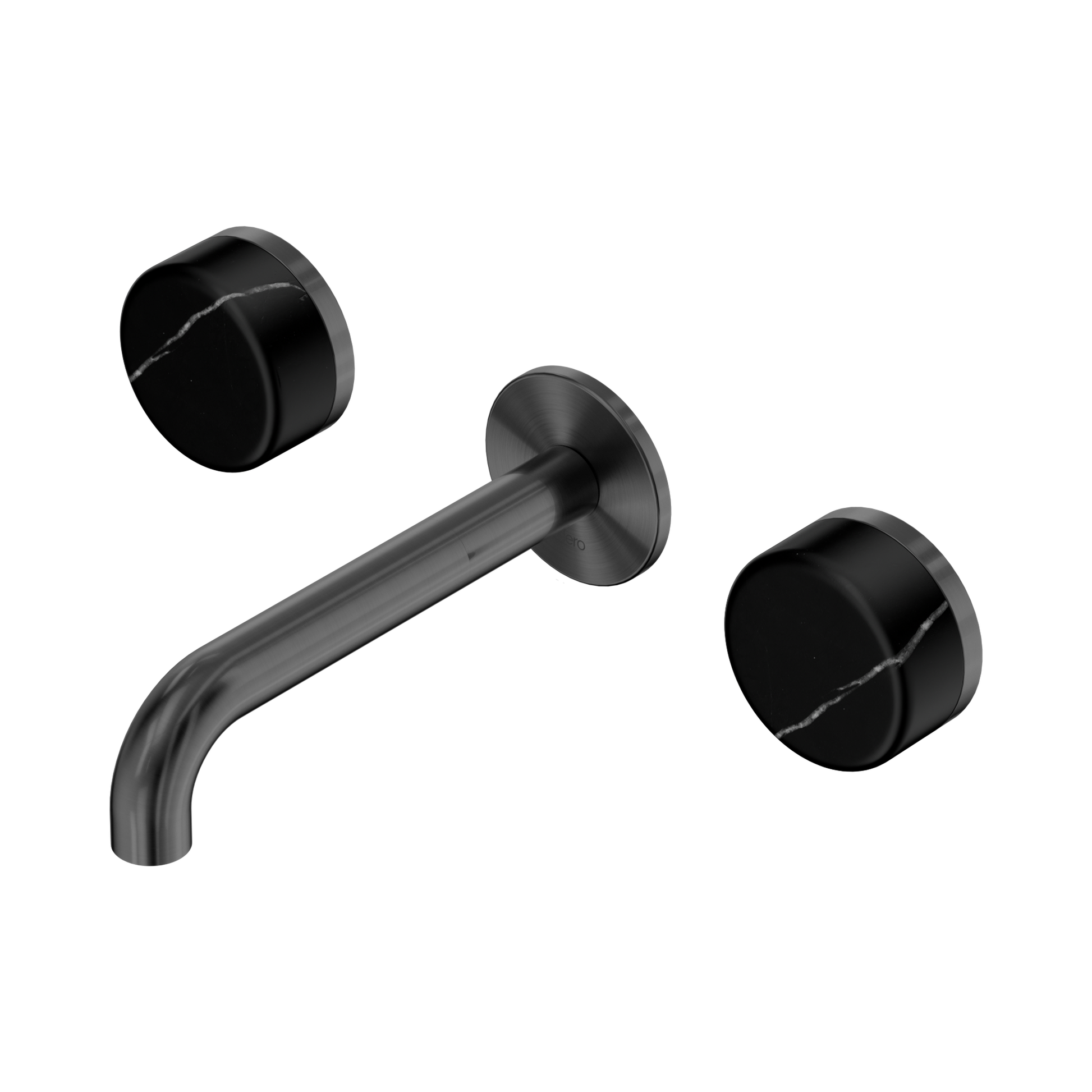 Nero Serenity Wall Basin Set 160mm Spout With Marquina Black Handle, Gun Metal