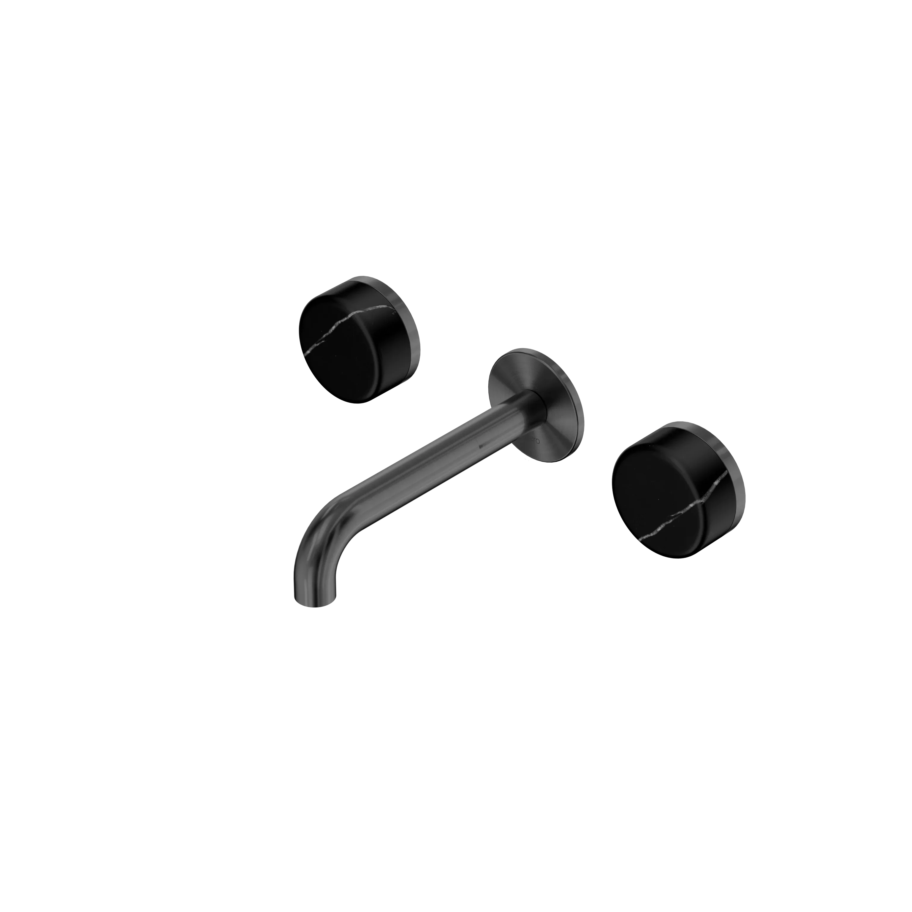 Nero Serenity Wall Basin Set Spout With Marquina Black Handle