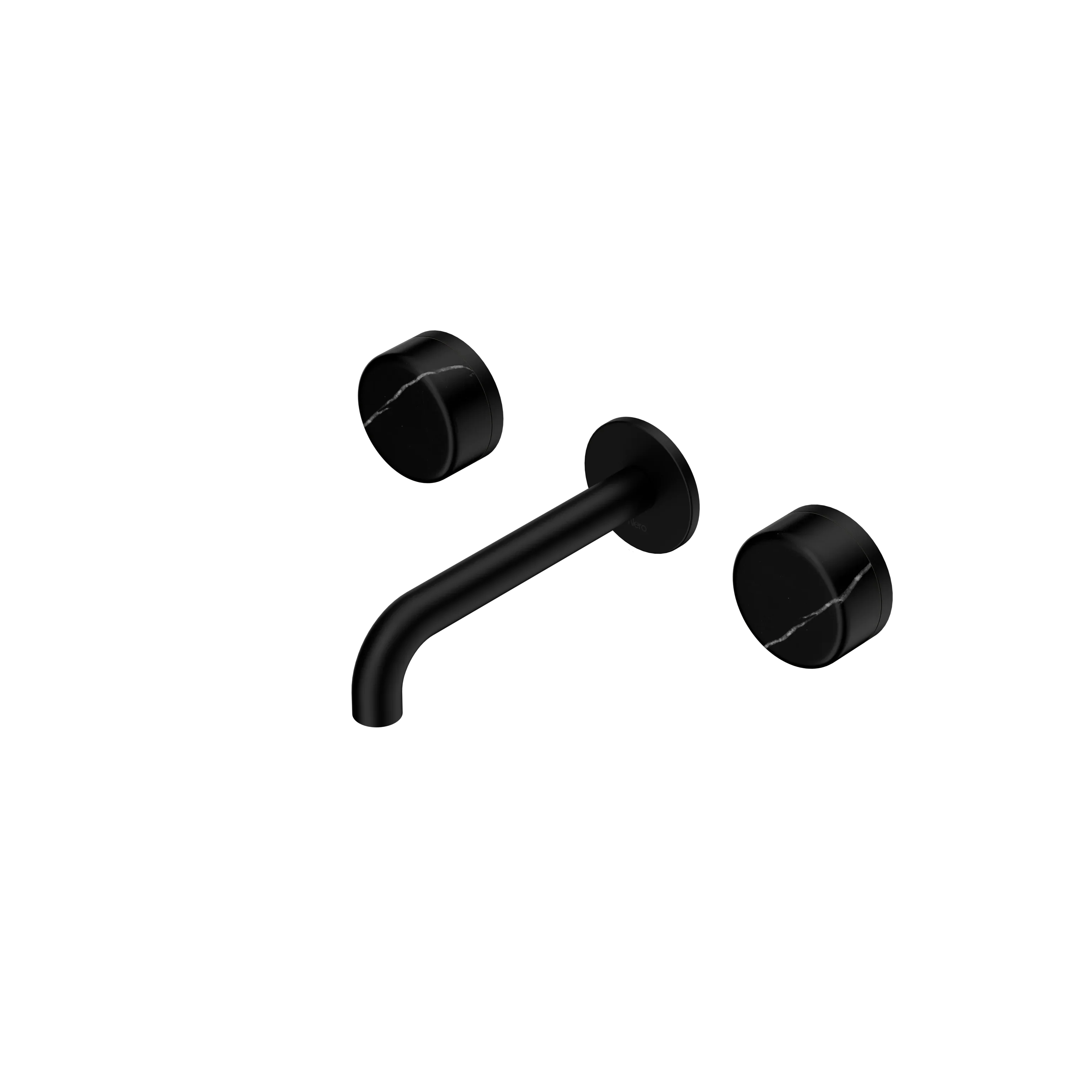 Nero Serenity Wall Basin Set Spout With Marquina Black Handle