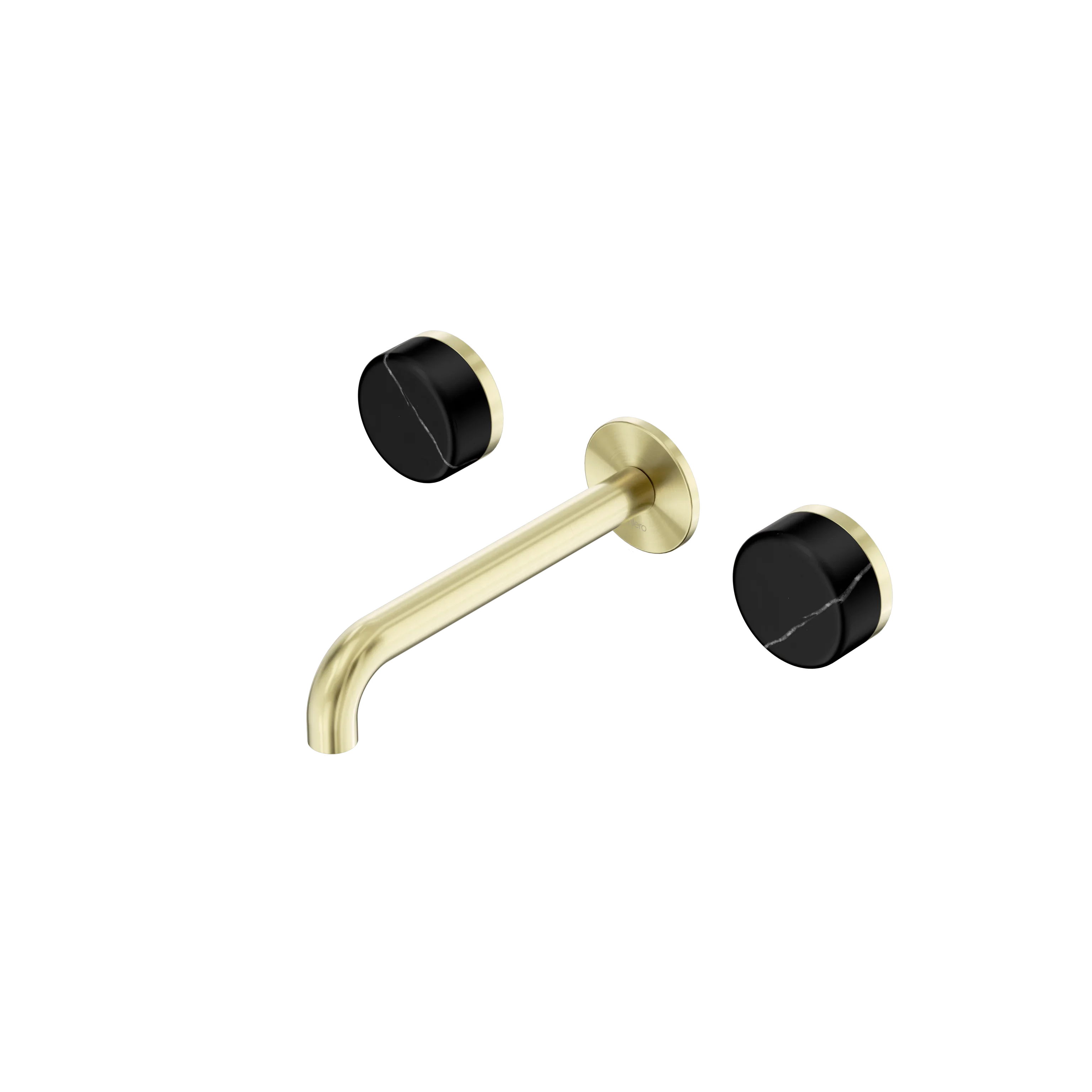 Nero Serenity Wall Basin Set Spout With Marquina Black Handle