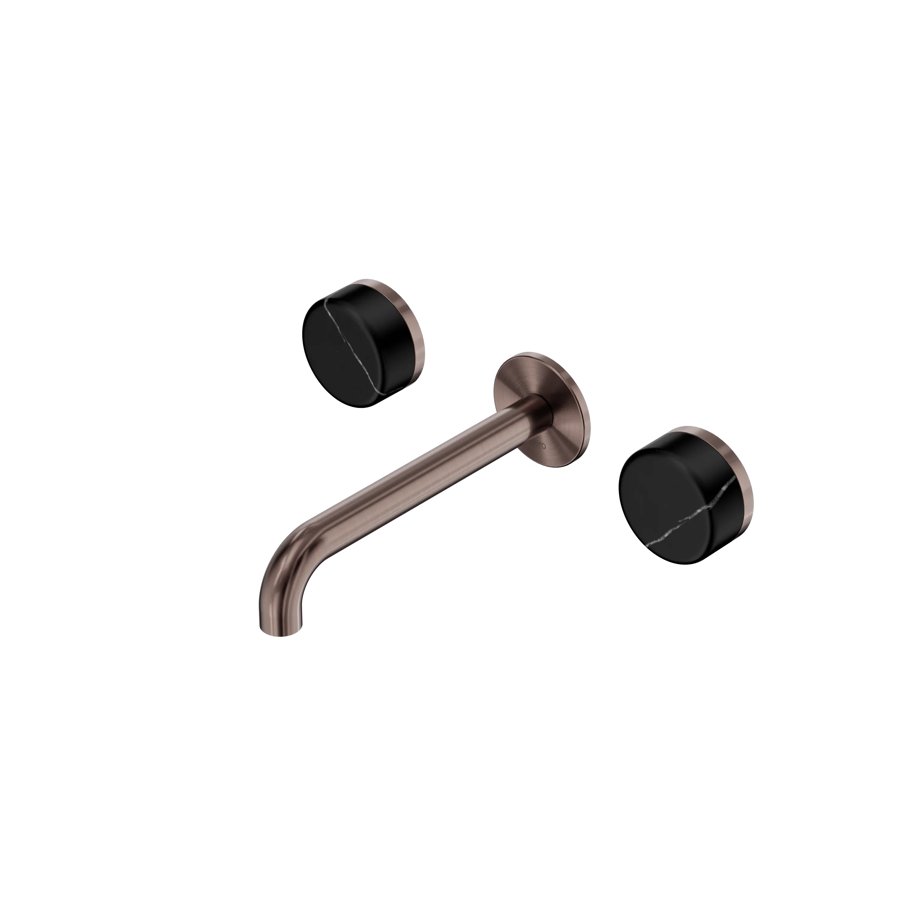 Nero Serenity Wall Basin Set Spout With Marquina Black Handle