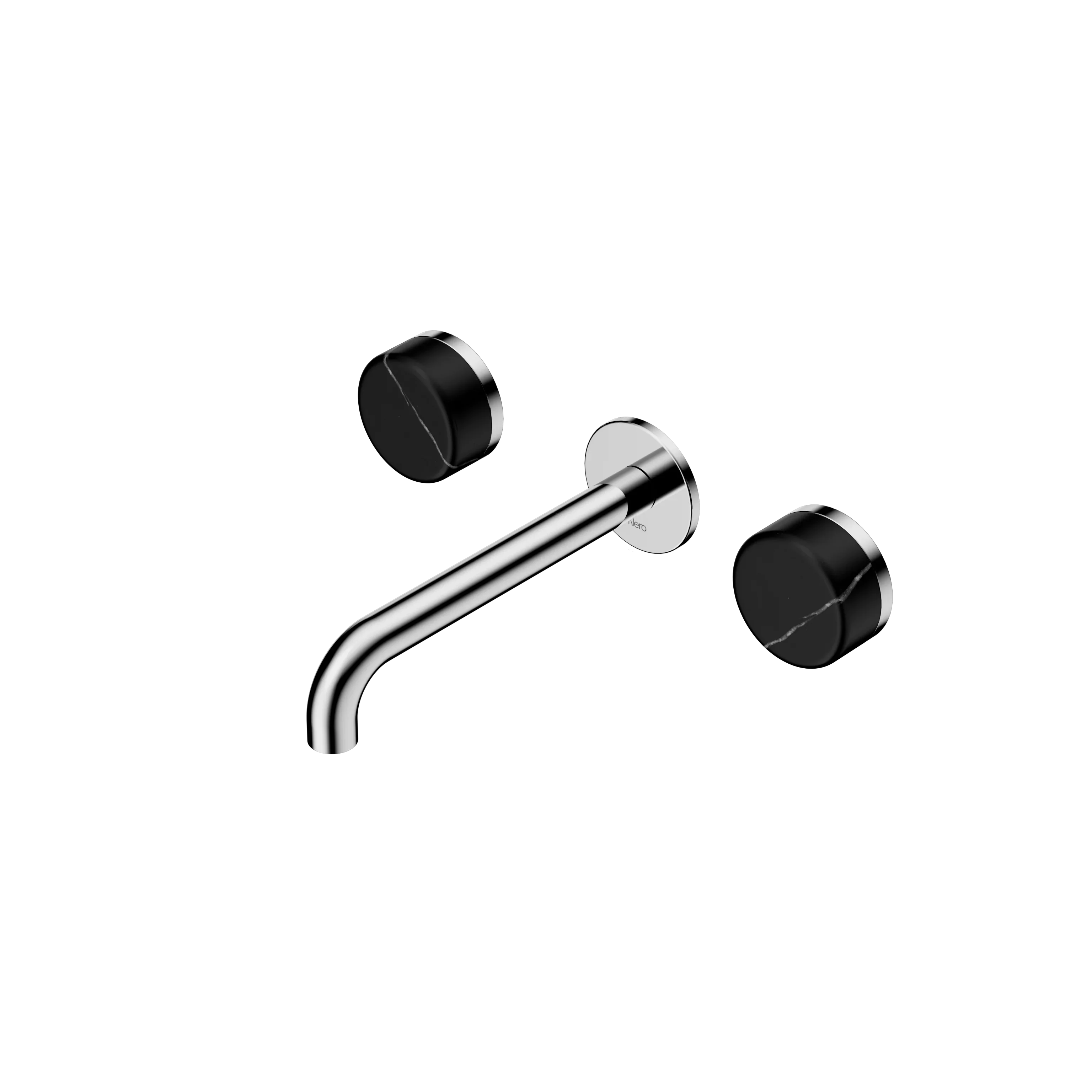 Nero Serenity Wall Basin Set Spout With Marquina Black Handle