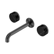 Nero Serenity Wall Basin Set 185mm Spout With Marquina Black Handle, Gun Metal