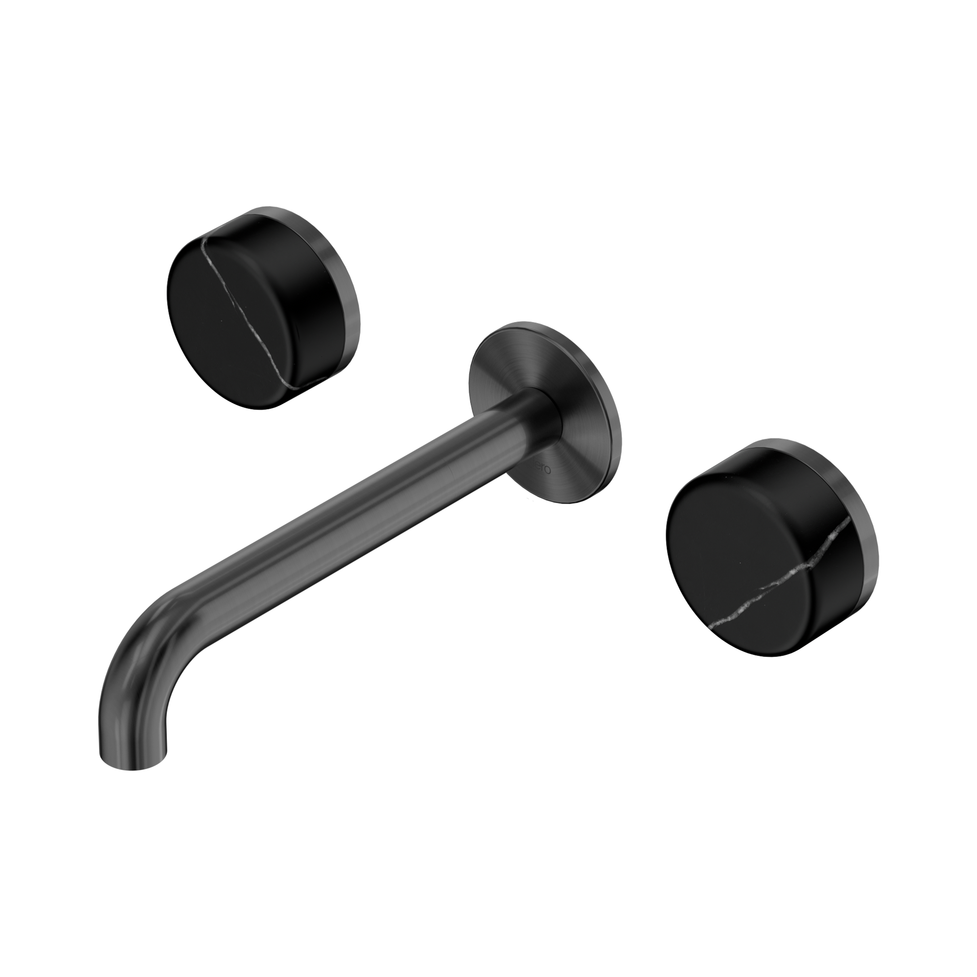 Nero Serenity Wall Basin Set 185mm Spout With Marquina Black Handle, Gun Metal