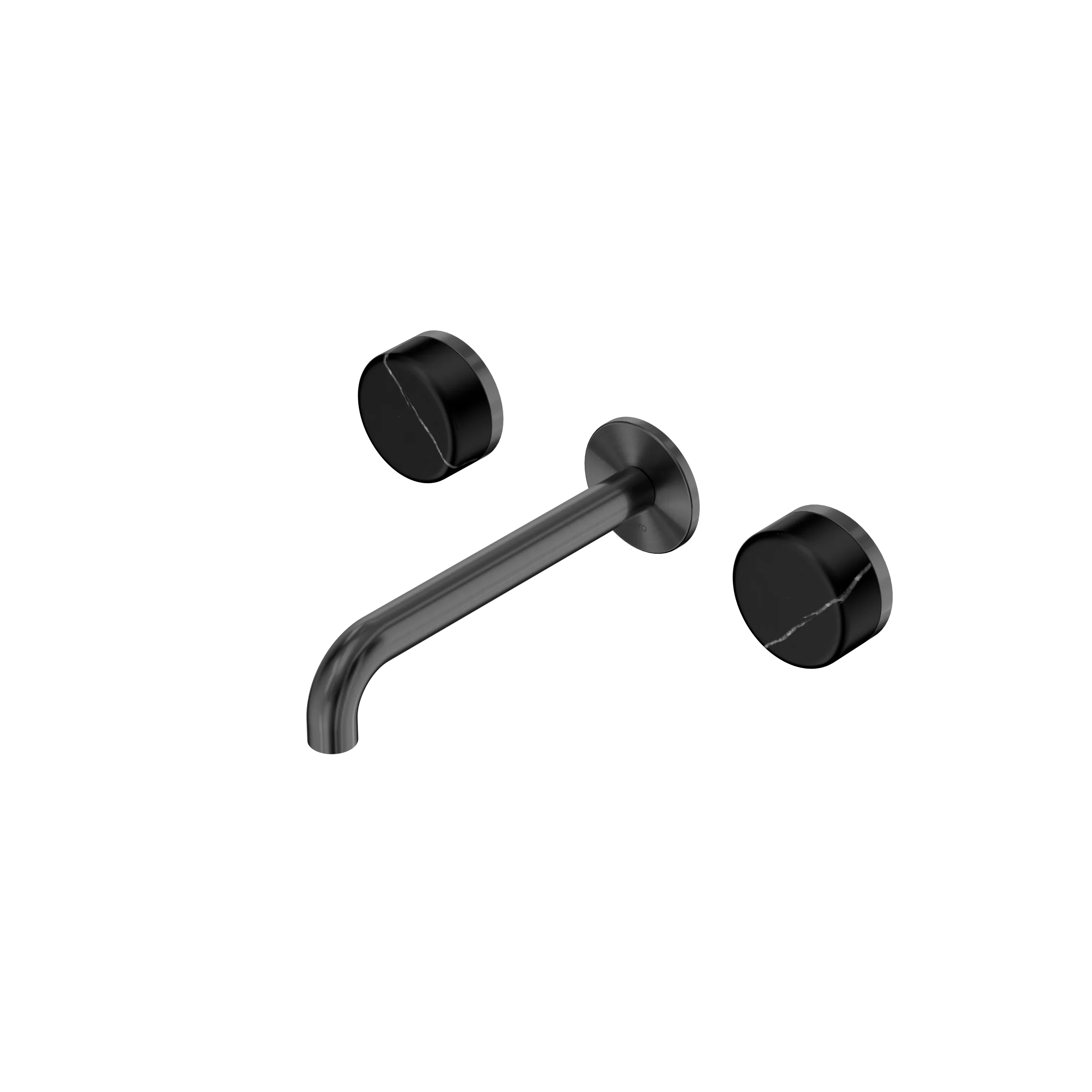 Nero Serenity Wall Basin Set Spout With Marquina Black Handle