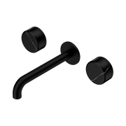 Nero Serenity Wall Basin Set 185mm Spout With Marquina Black Handle, Matte Black