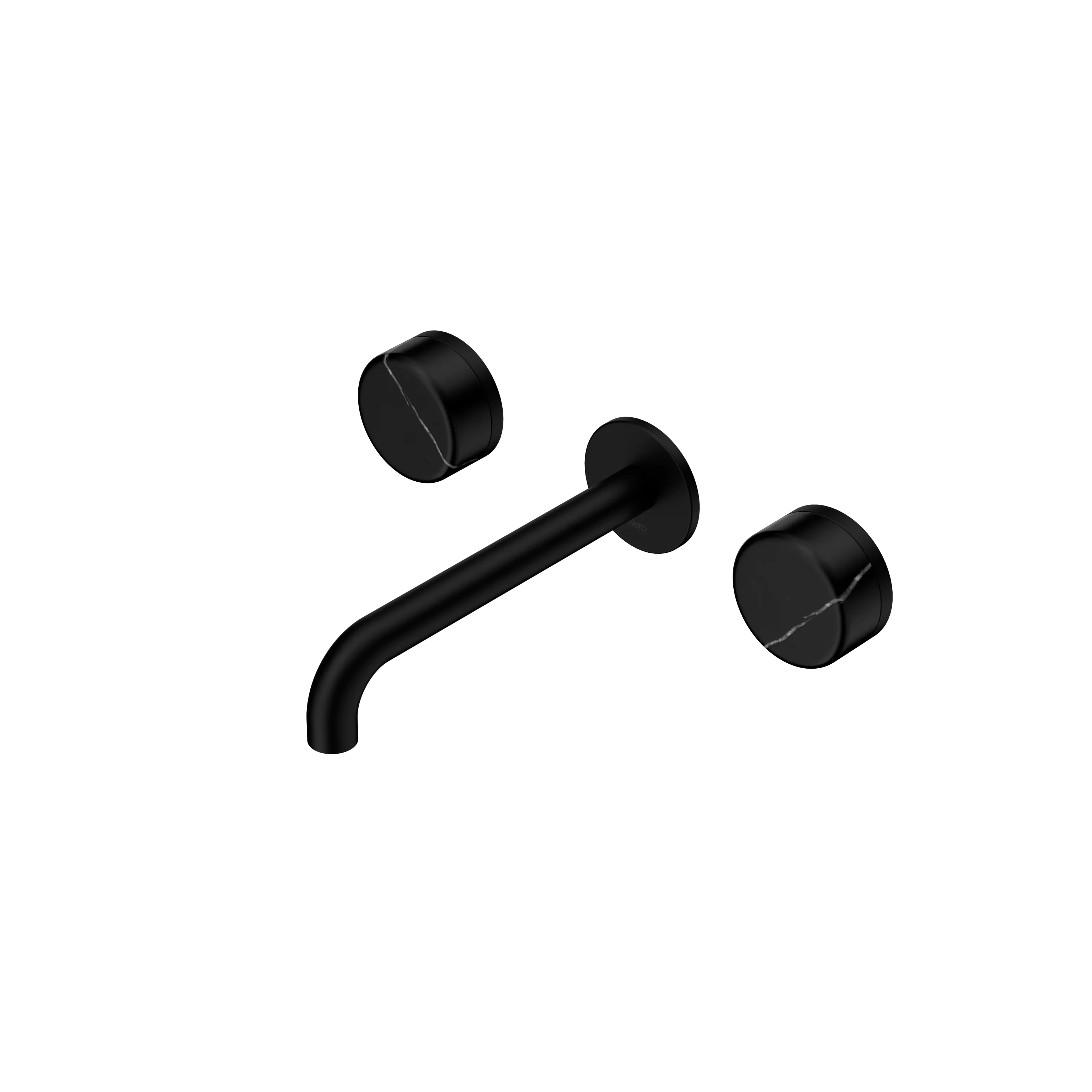 Nero Serenity Wall Basin Set Spout With Marquina Black Handle