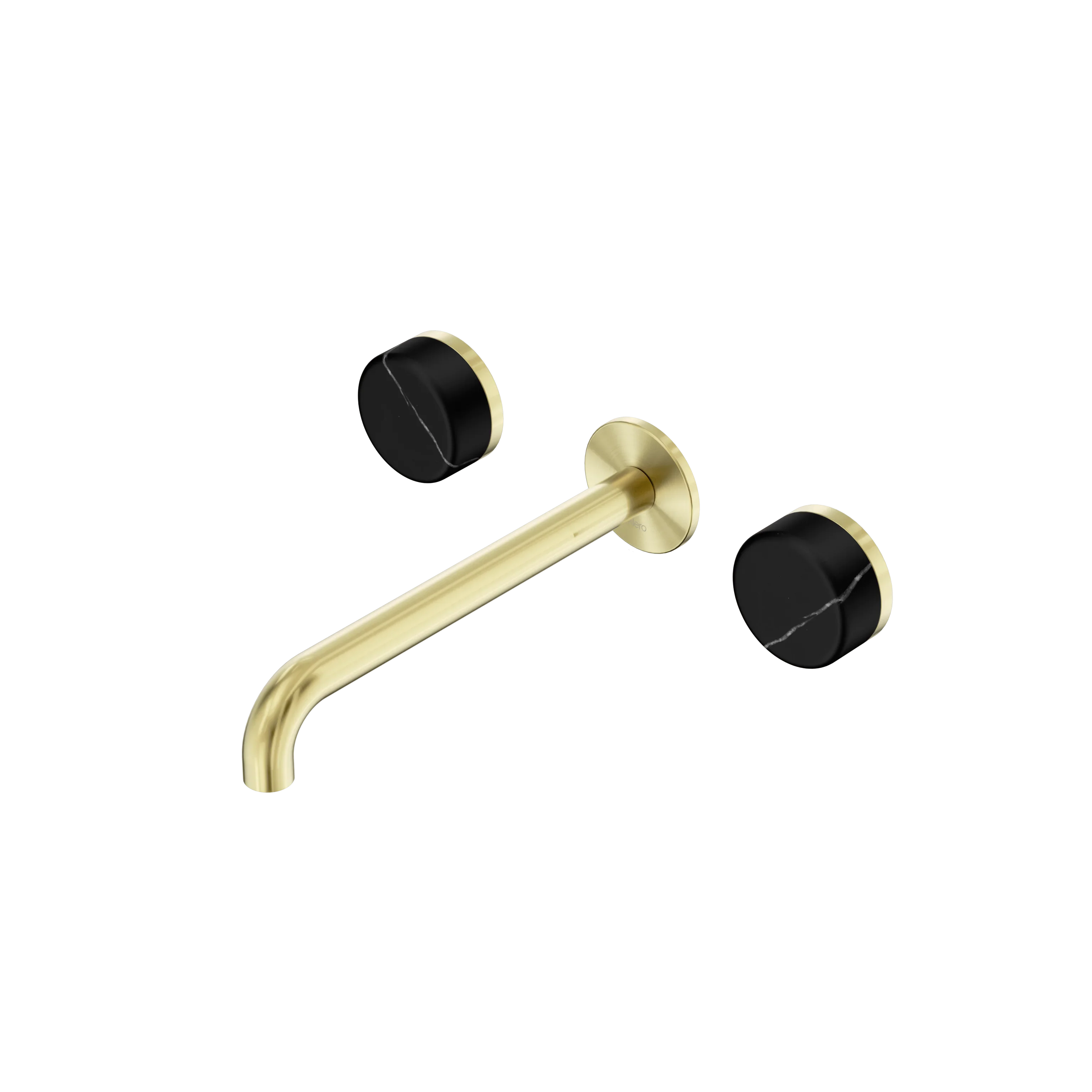 Nero Serenity Wall Basin Set Spout With Marquina Black Handle