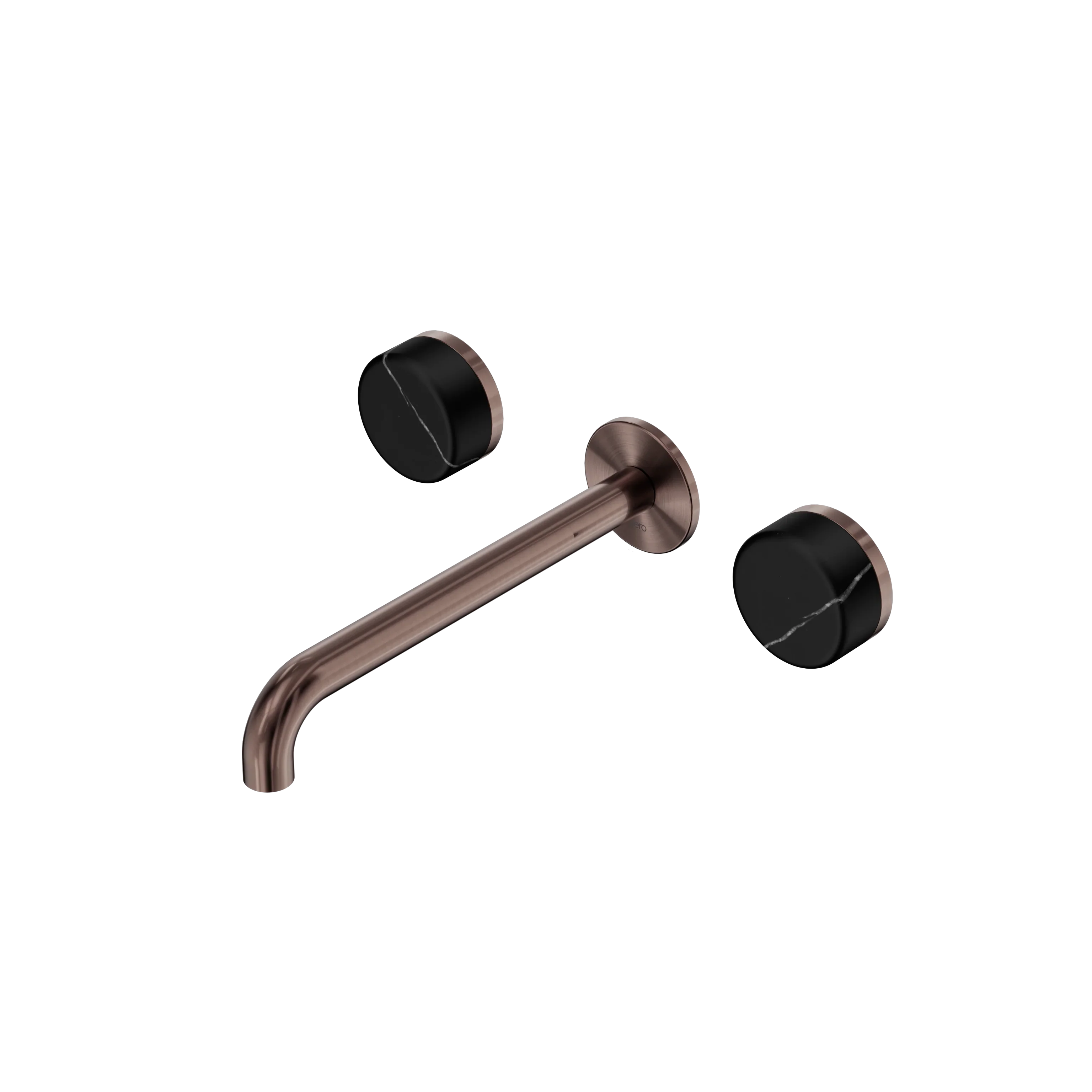 Nero Serenity Wall Basin Set Spout With Marquina Black Handle