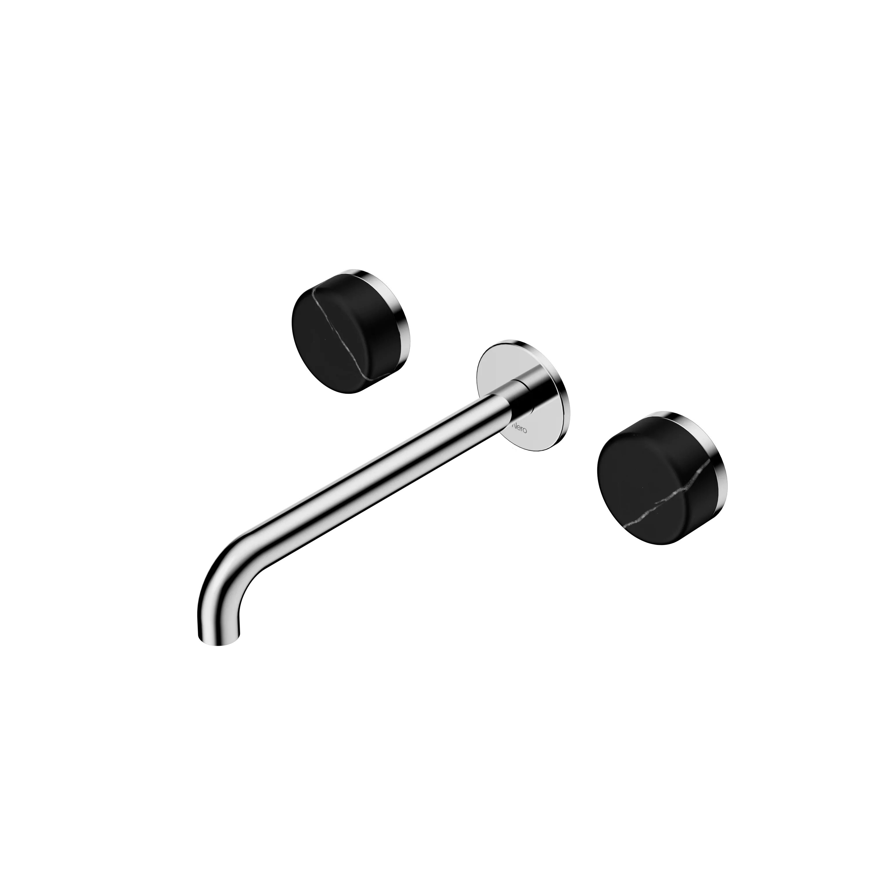 Nero Serenity Wall Basin Set Spout With Marquina Black Handle