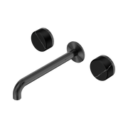 Nero Serenity Wall Basin Set 220mm Spout With Marquina Black Handle, Gun Metal