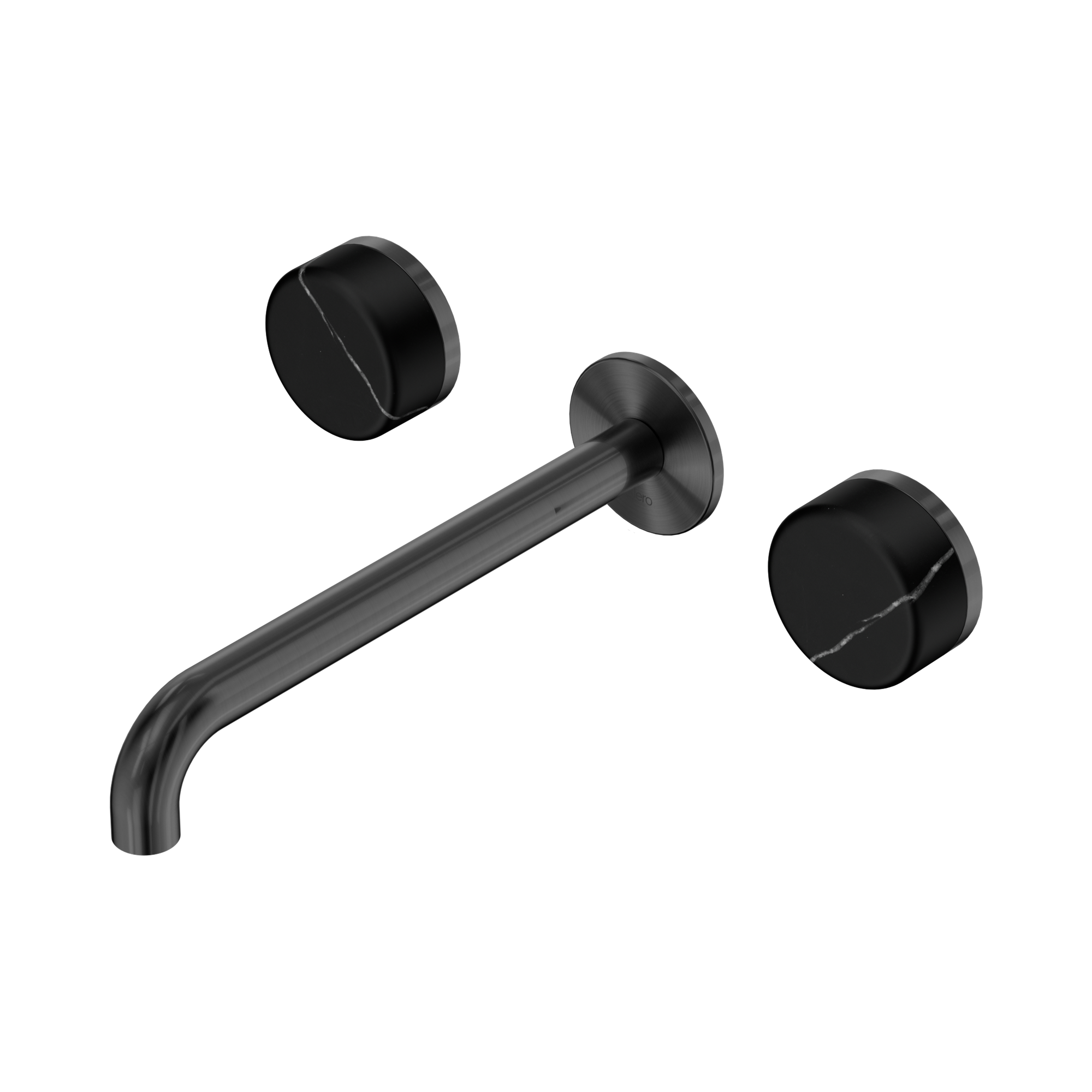 Nero Serenity Wall Basin Set 220mm Spout With Marquina Black Handle, Gun Metal