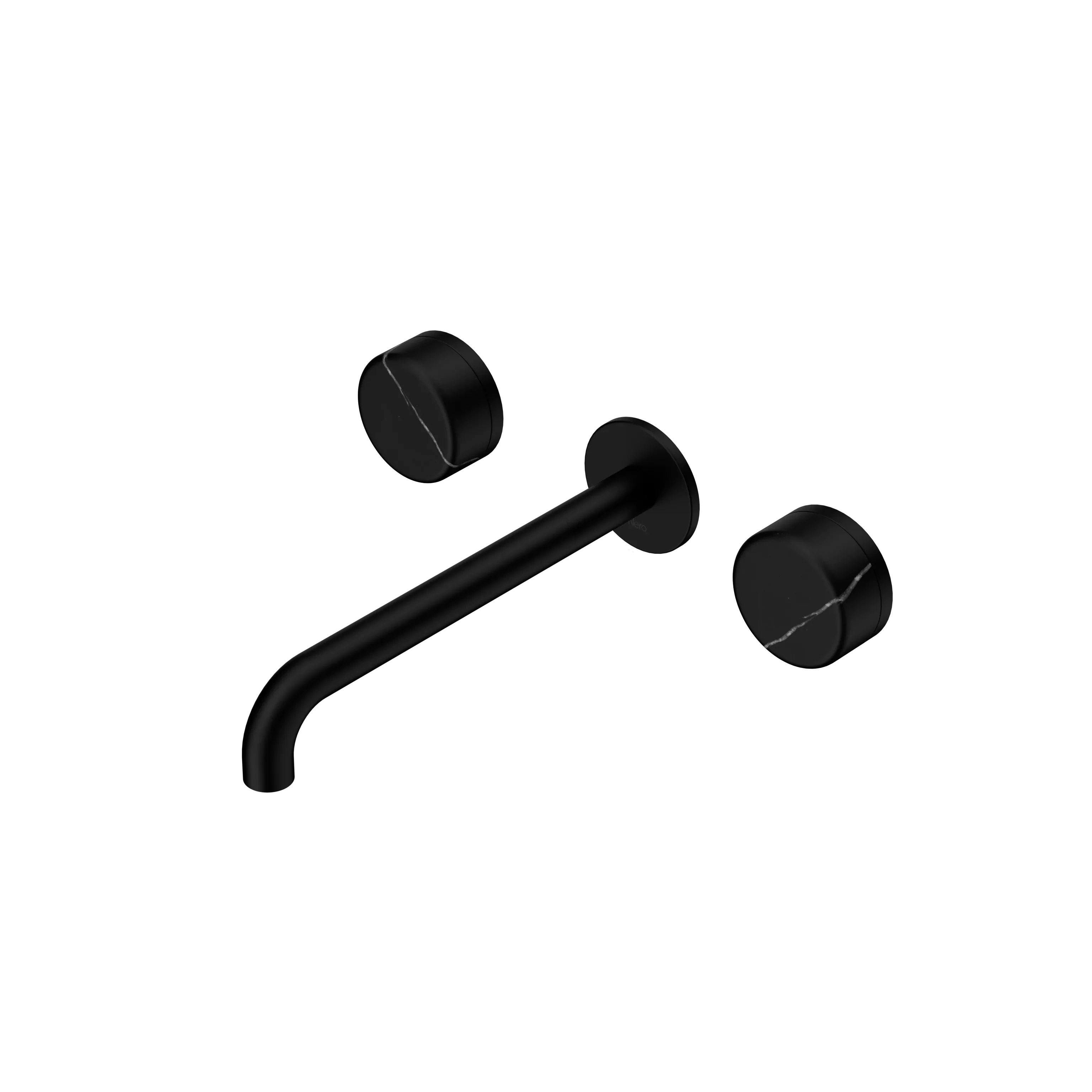 Nero Serenity Wall Basin Set Spout With Marquina Black Handle
