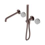 Nero Serenity Progressive Shower System With Spout With Carrara Handle And Slim Shower, Brushed Bronze