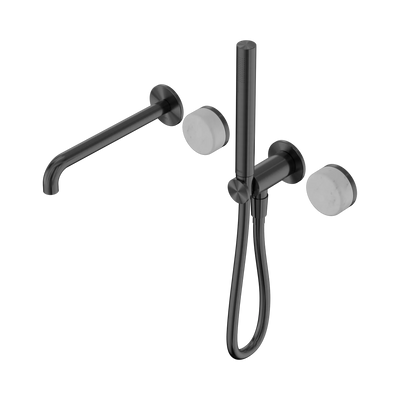 Nero Serenity Progressive Shower System With Spout With Carrara Handle And Slim Shower, Gun Metal