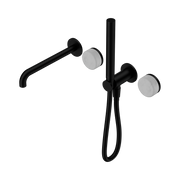 Nero Serenity Progressive Shower System With Spout With Carrara Handle And Slim Shower, Matte Black