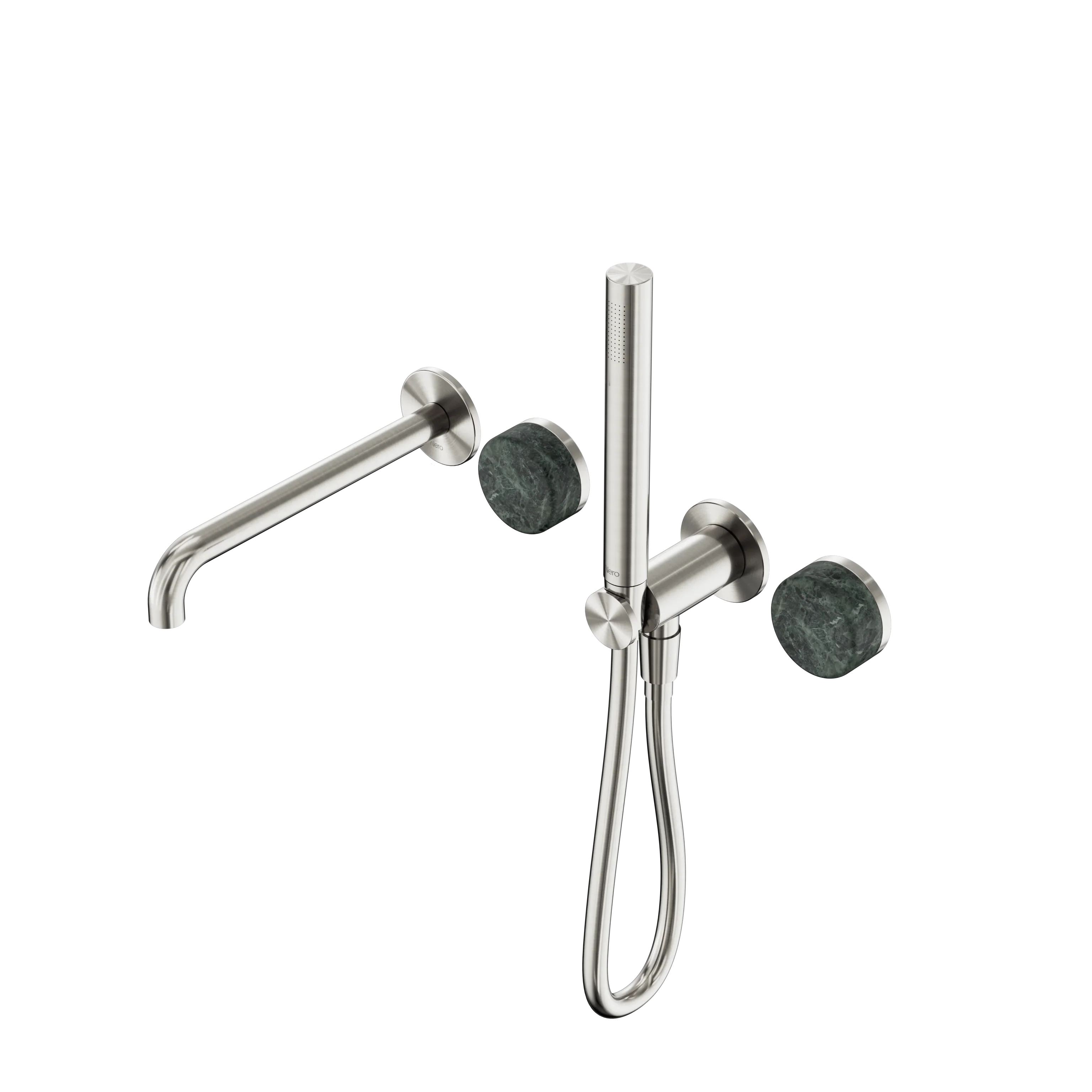 Nero Serenity Progressive Shower System With Spout With Verde Alpi Handle And Slim Shower