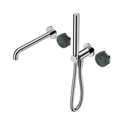Nero Serenity Progressive Shower System With Spout With Verde Alpi Handle And Slim Shower, Chrome