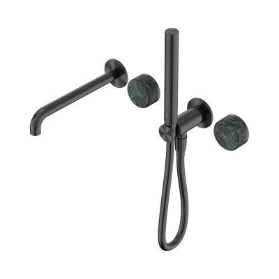 Nero Serenity Progressive Shower System With Spout With Verde Alpi Handle And Slim Shower, Gun Metal