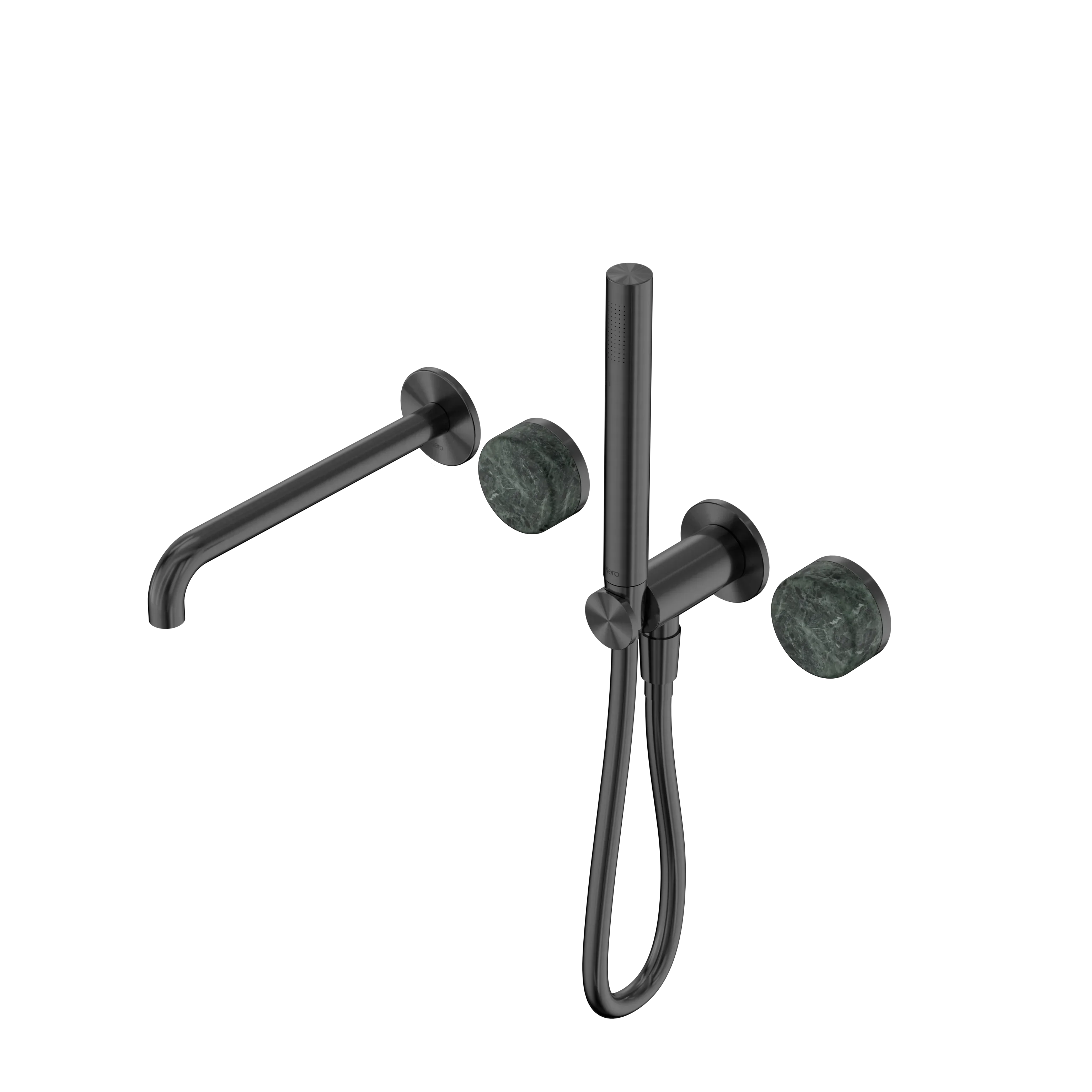 Nero Serenity Progressive Shower System With Spout With Verde Alpi Handle And Slim Shower