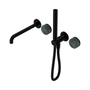 Nero Serenity Progressive Shower System With Spout With Verde Alpi Handle And Slim Shower, Matte Black