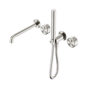 Nero Serenity Progressive Shower System With Spout With Metal Handle And Slim Shower, Brushed Nickel