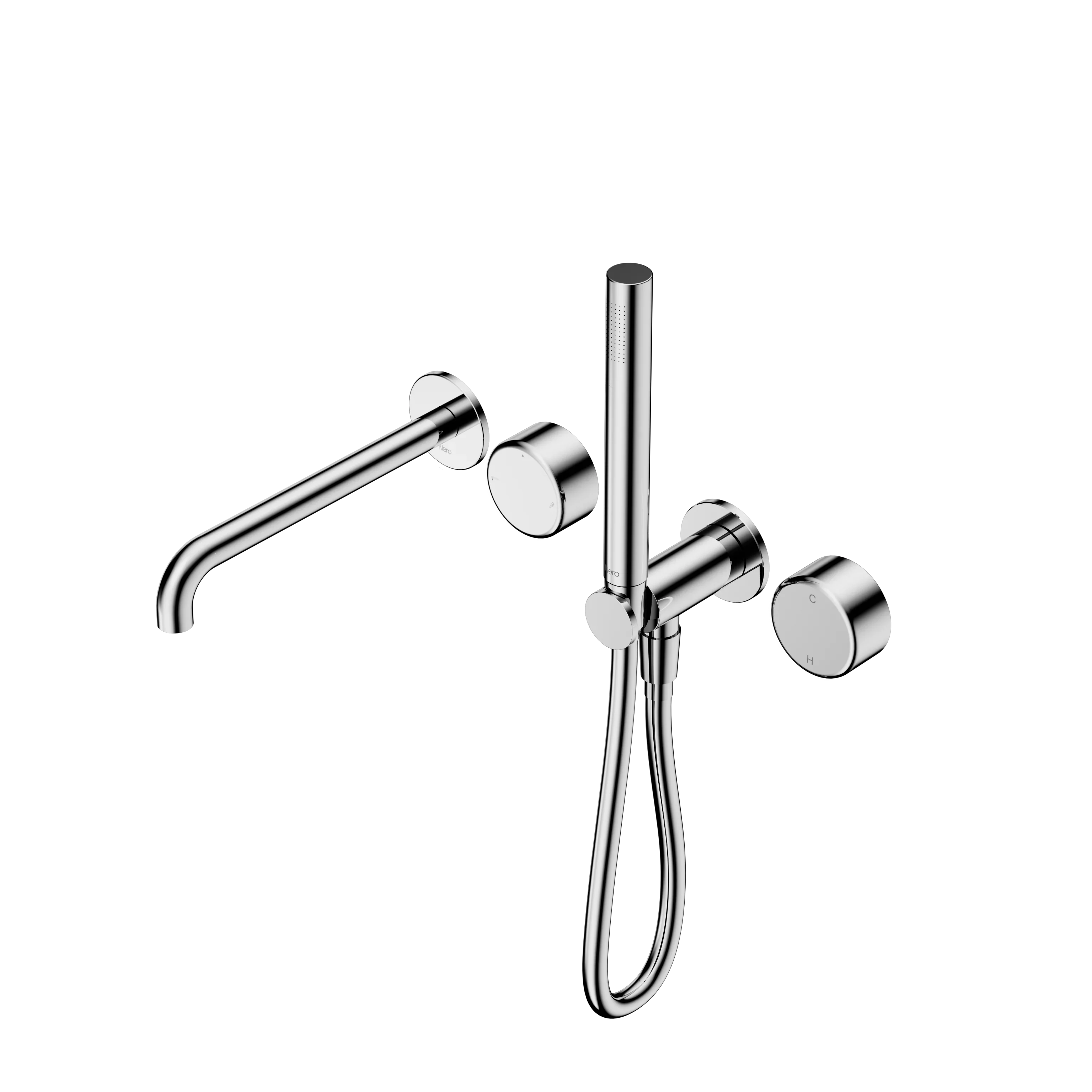 Nero Serenity Progressive Shower System With Spout With Metal Handle And Slim Shower
